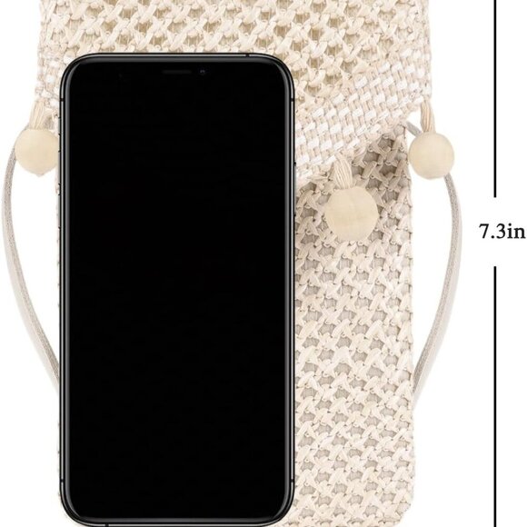 Stylish Small Straw Cell Phone Purse with Tassel – Ideal for Summer Outings - Picture 4 of 6